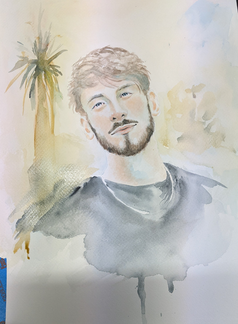 It rendered an ethereal mood. The palm tree is in the plant feature 