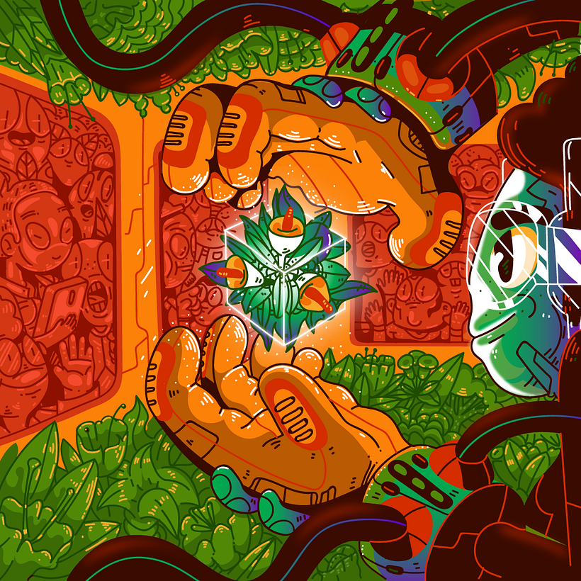 Tecno vegetación - Fantasía futurista científica. 4
