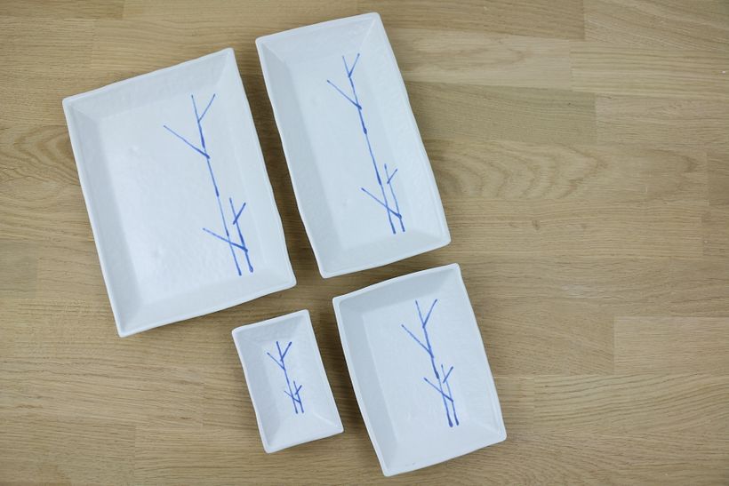 Vajilla japonesa decorada con oxido de cobalto 5