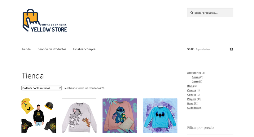 Mi Proyecto del curso: Creación de una tienda online en WordPress Yellow Strore 1