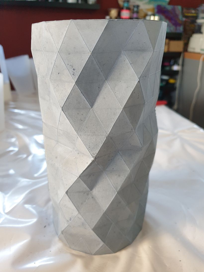 My first vase made with quick drying cement. I think it has to dry some more. 