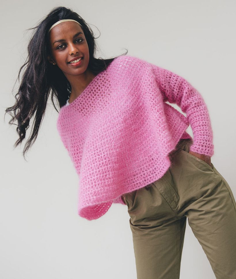 Filet crochet sweater
