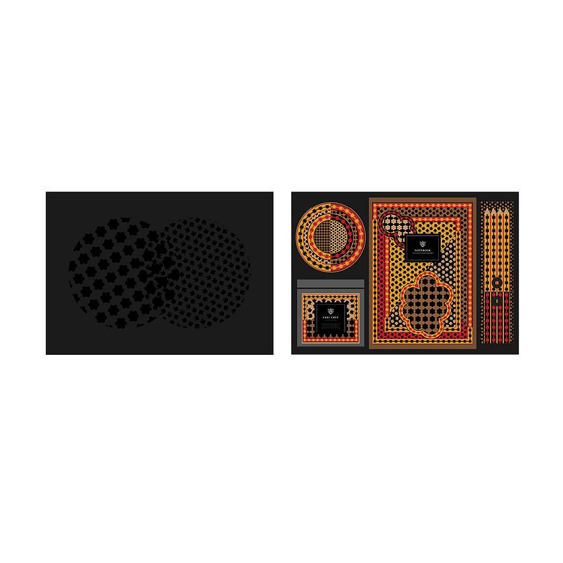 Lid and box with patterns