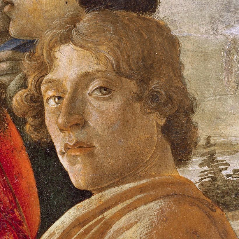 Sandro Botticelli — probably a self-portrait (fragment of a painting: Adoration of the Magi, 1475)