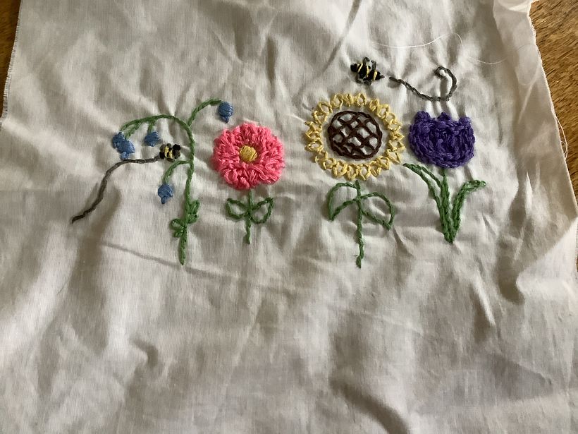 My project in Textured Embroidery: Combine Needlework and Beading course 1