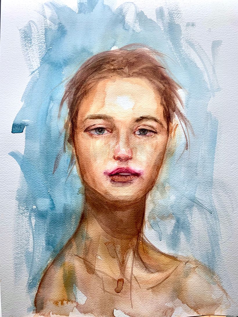 My project in Watercolor Portraits: Capture a Model's Personality course 2