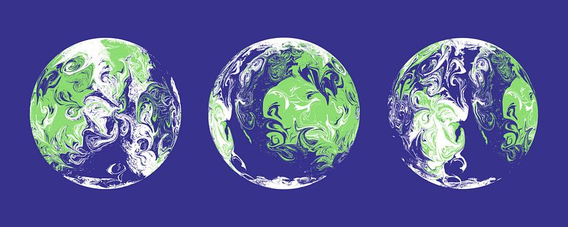 Stills of the "swirling Earth", used as the backdrop and logo for multiple COP26 campaigns.