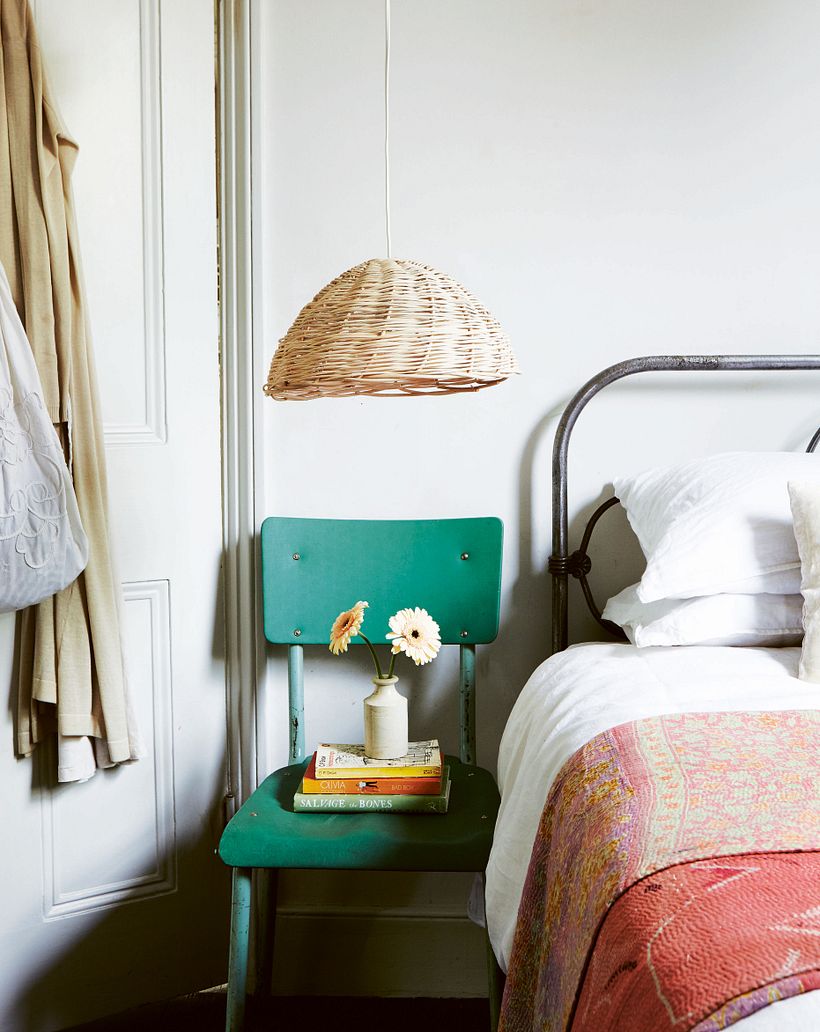 Cane lampshade 'woven' using the stake and strand technique. Part of 'Baskets' photo credit Penny Wincer