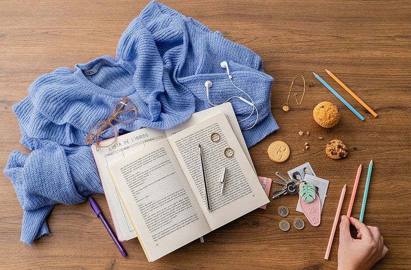 Flat Lay es un tipo de fotografía donde la imagen se capta en un plano cenital.  