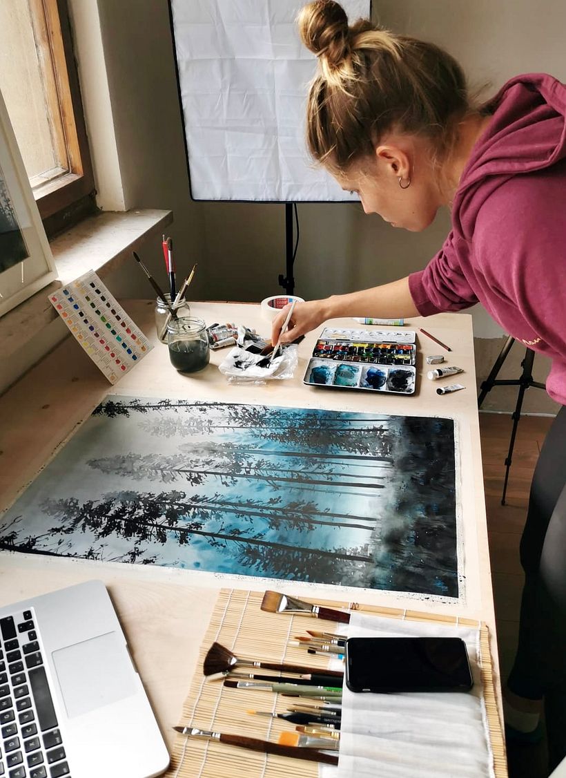 Sneak peak into the painting process.