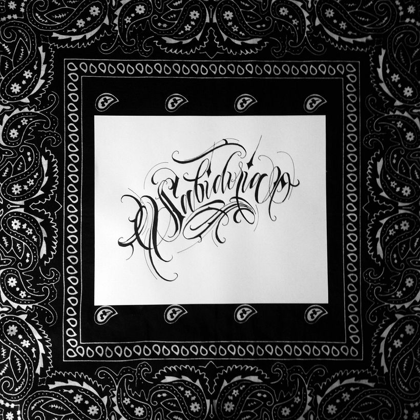 SCRIPT LETTERING   “SABIDURIA” 6