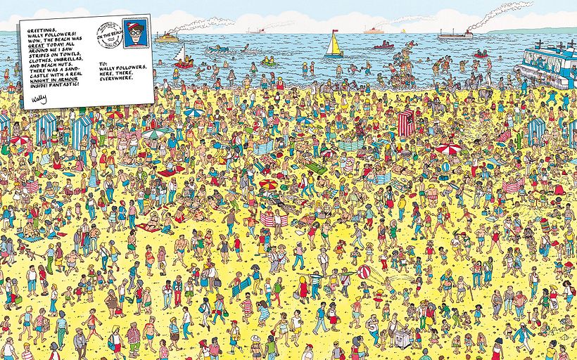 Obra de Martin Handford para "¿Dónde está Wally?", personaje creado en 1987.