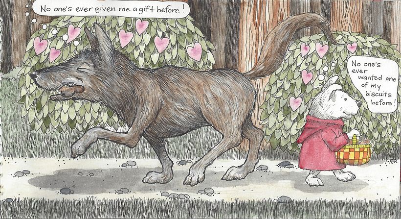 Page 7--The blooms on the bushes are meant to represent the happiness of our new friends.