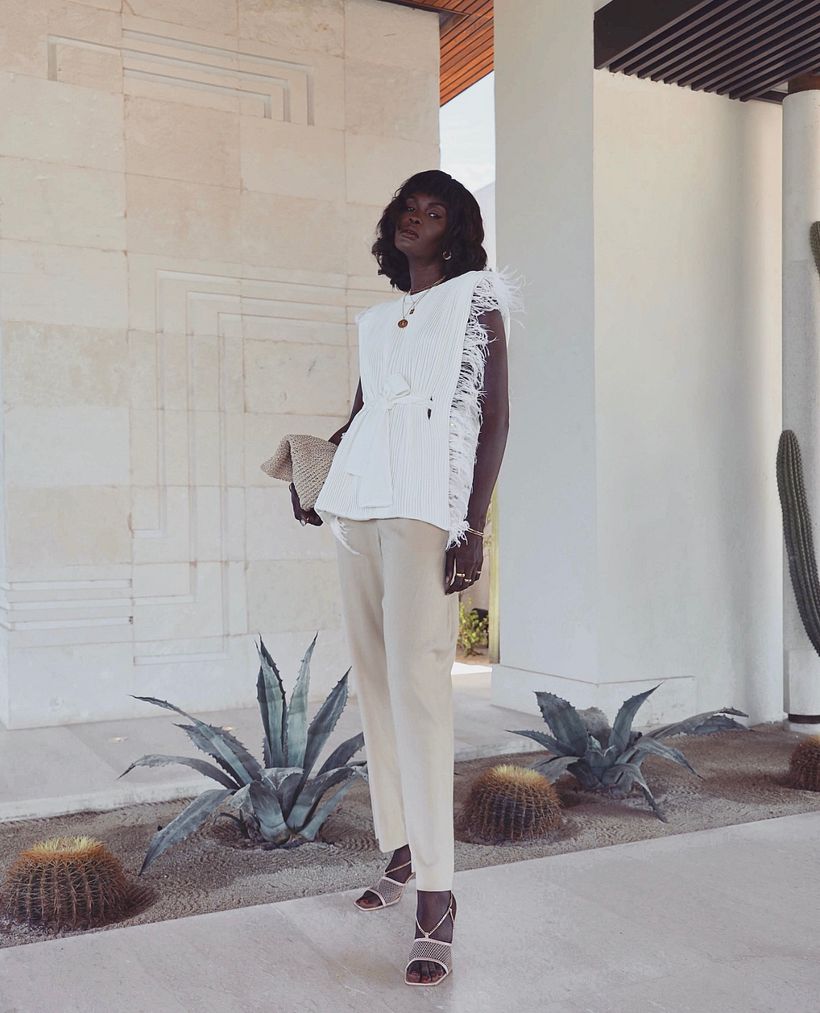 Amy Julliette Lefévre wearing some pieces from our studio on Instagram.