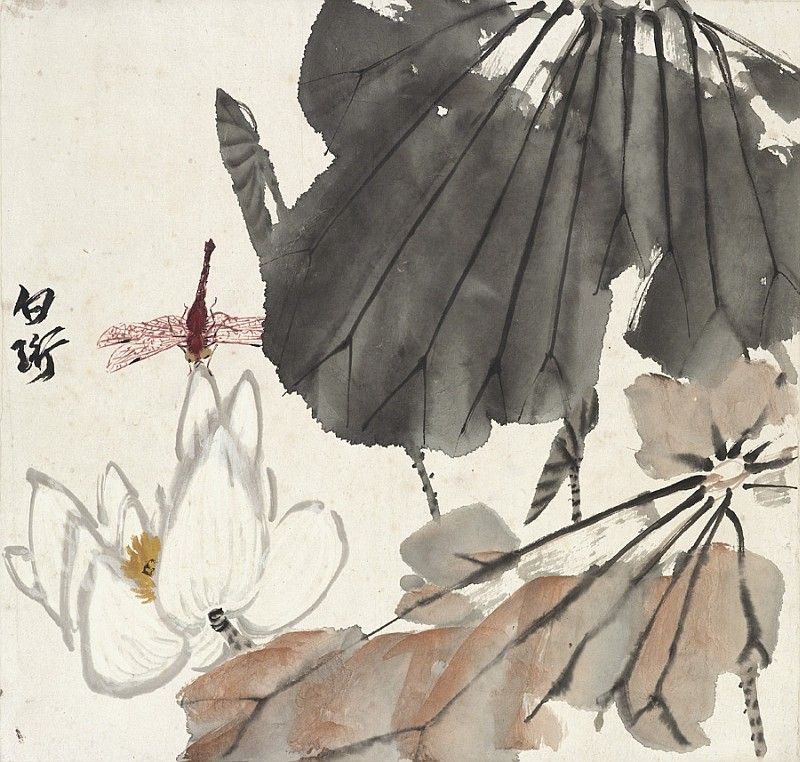12 piezas que componen una serie creada por Qi Baishi ostentan el récord. Esta es una de ellas.