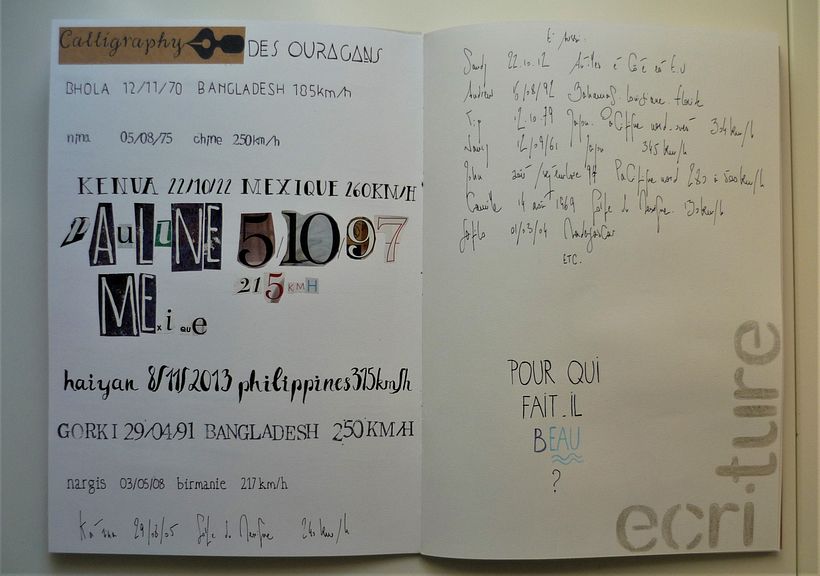 lettering/datos de huracánes