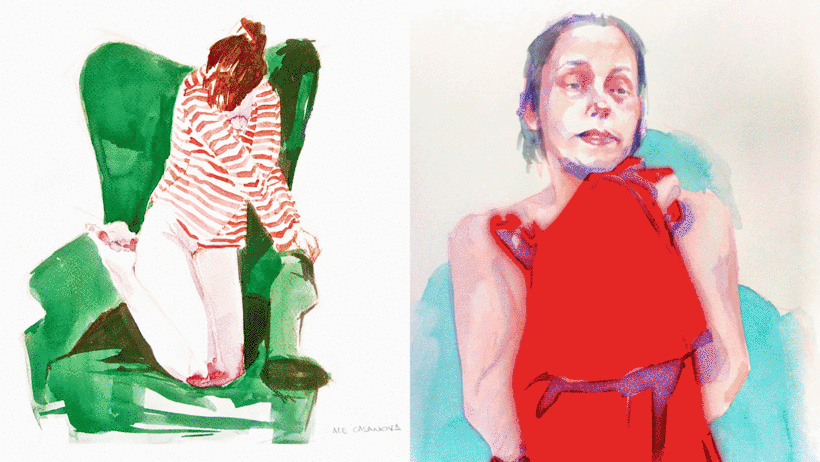 Pinturas de Ale Casanova no curso 'Figura humana em aquarela'