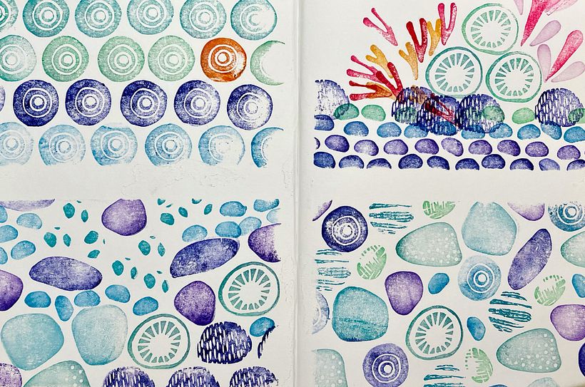 My project in Sketchbooking with Handmade Stamps course 7