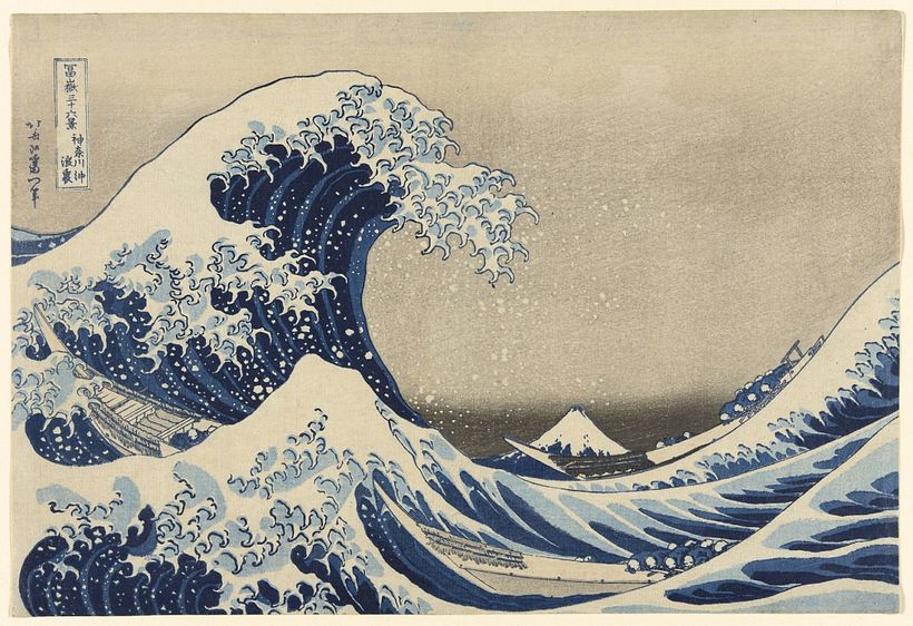 Hokusai, K. (1826-1836). Unter der Welle vor Kanagawa (Kanagawa oki nami ura), auch bekannt als Die große Welle
