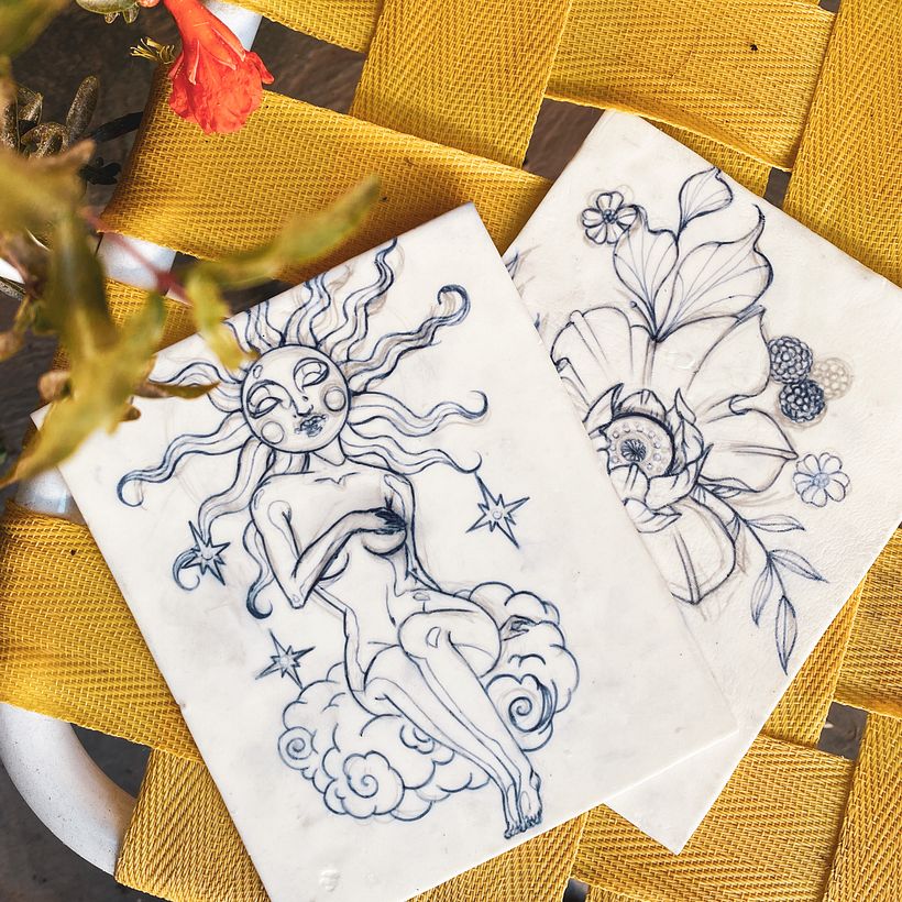 Nuevos dibujos y la flor