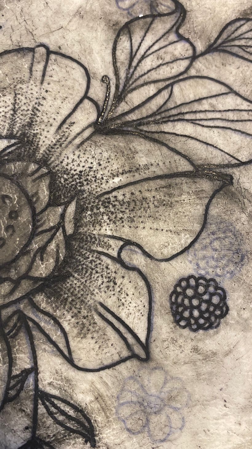 Detalle del sombreado en la flor