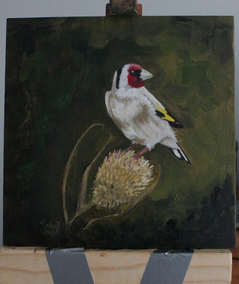 My project in Classical Oil Painting for Naturalist Bird Portraiture course 4