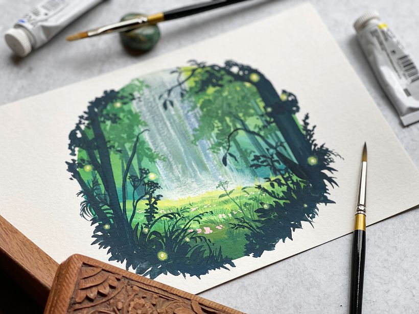 My project in Painting Atmospheric Landscapes with Gouache course 4