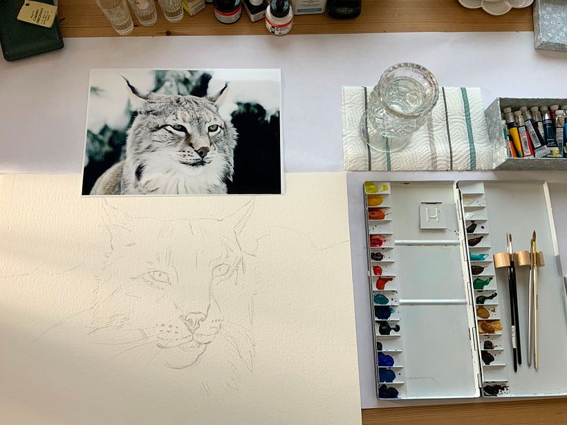 My project in Expressive Animal Portraits in Watercolor course 3