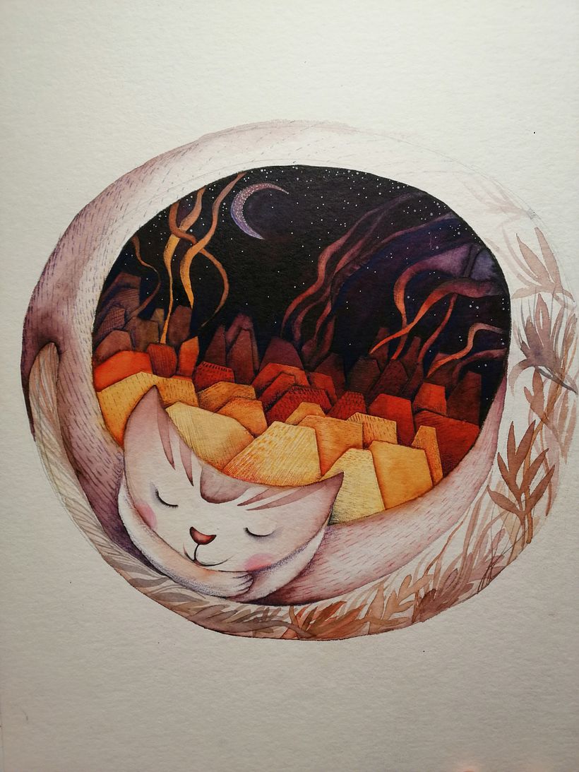 Mi Proyecto del curso: Acuarela en negativo para ilustración infantil - Ilustración tradicional