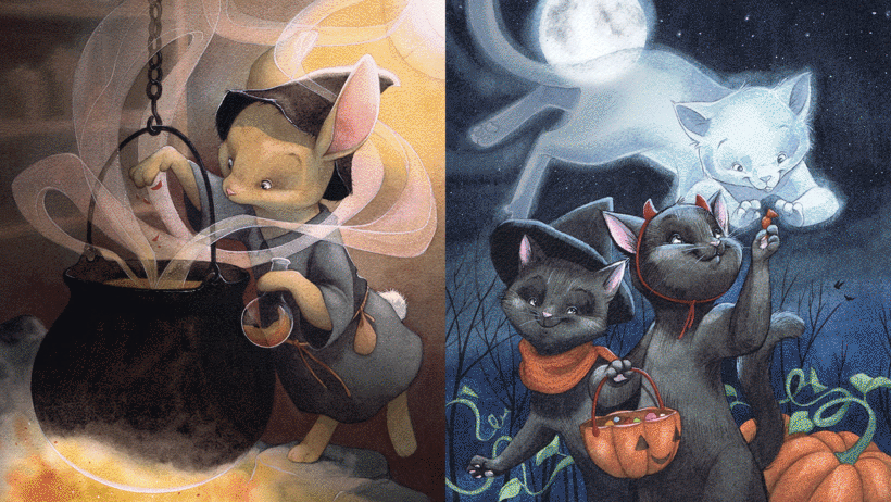 Dynamic and expressive animals are the protagonists of Julie’s illustrations.