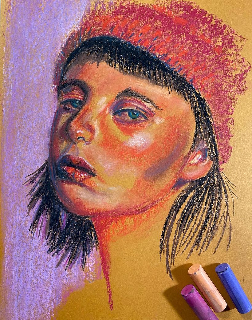 2. Portrait auf farbigem Karton