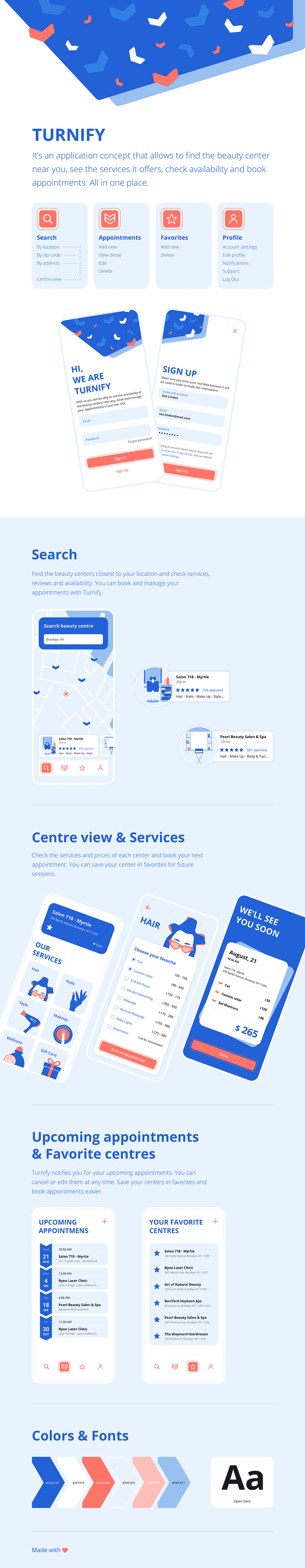 Turnify. Concepto de aplicación de gestión de citas. 1