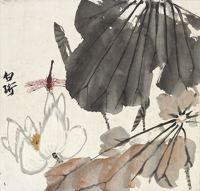 Uno dei pezzi della serie di dodici paesaggi creata da Qi Baishi.