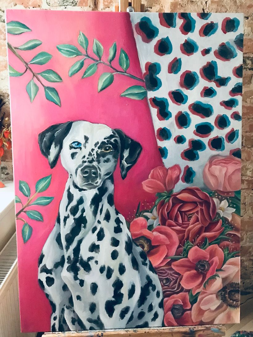 Dalmatian painting with oil colors 1