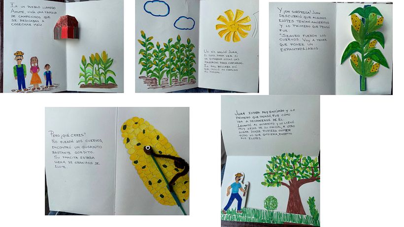 Fue un cuento muy pequeño para practicar técnicas de pop up.