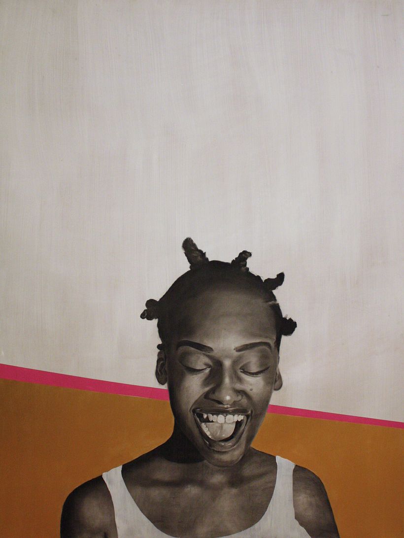 charcoal and acrylic on wood