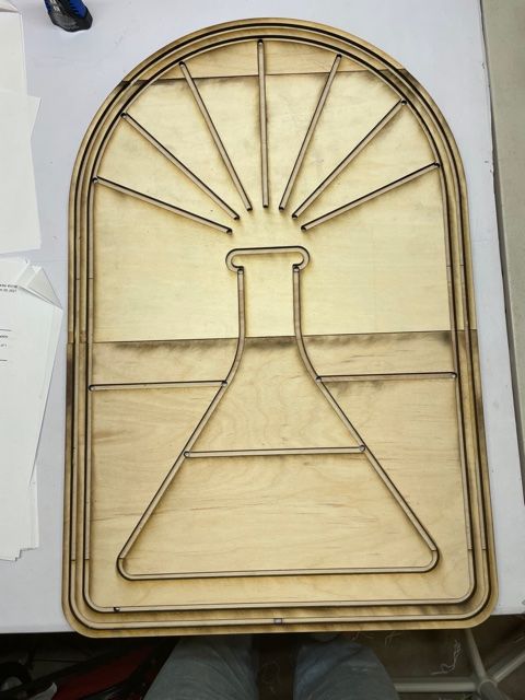 The pieces placed together after laser cutting