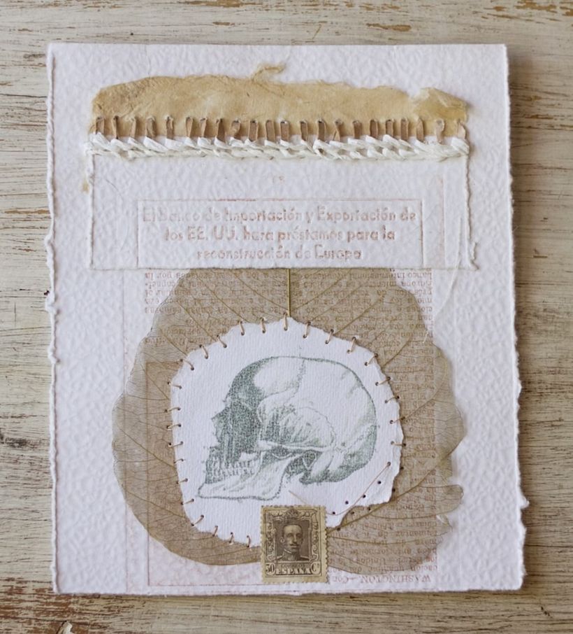 Embroidery on paper by Gimena Romeno.
