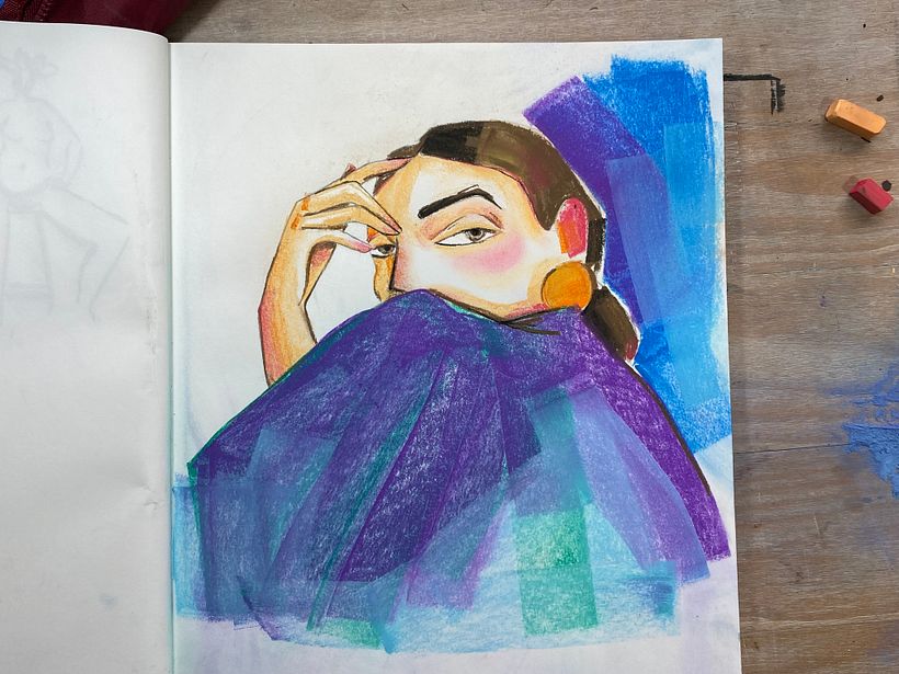 My project in Expressive Portrait Drawing with Soft Pastels course - Ilustración tradicional