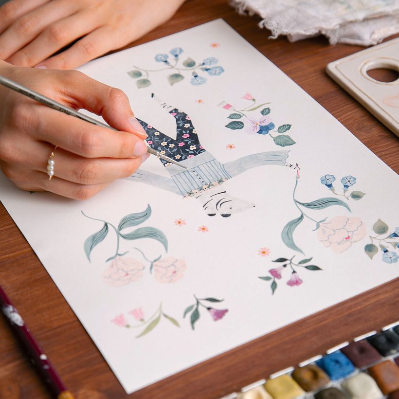 And finally painting the final image ! Seeing our little characters coming to life is a bit like magic 🌞✨
