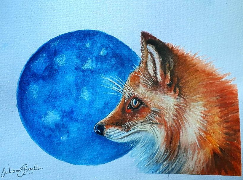 Fox with a moon background, the final Project