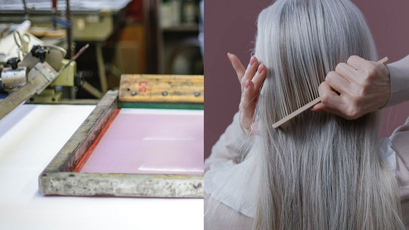 Ursprünglich wurde für die Drucke ein Netz aus menschlichem Haar verwendet.