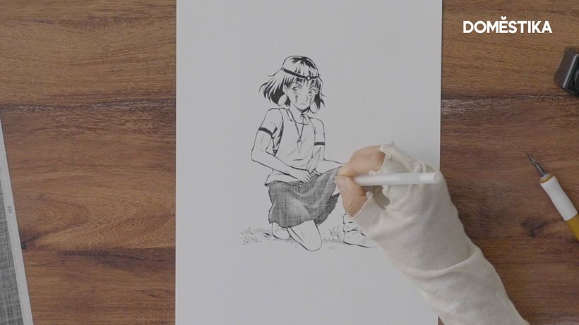 Add finishing touches such as highlights using the white gel pen