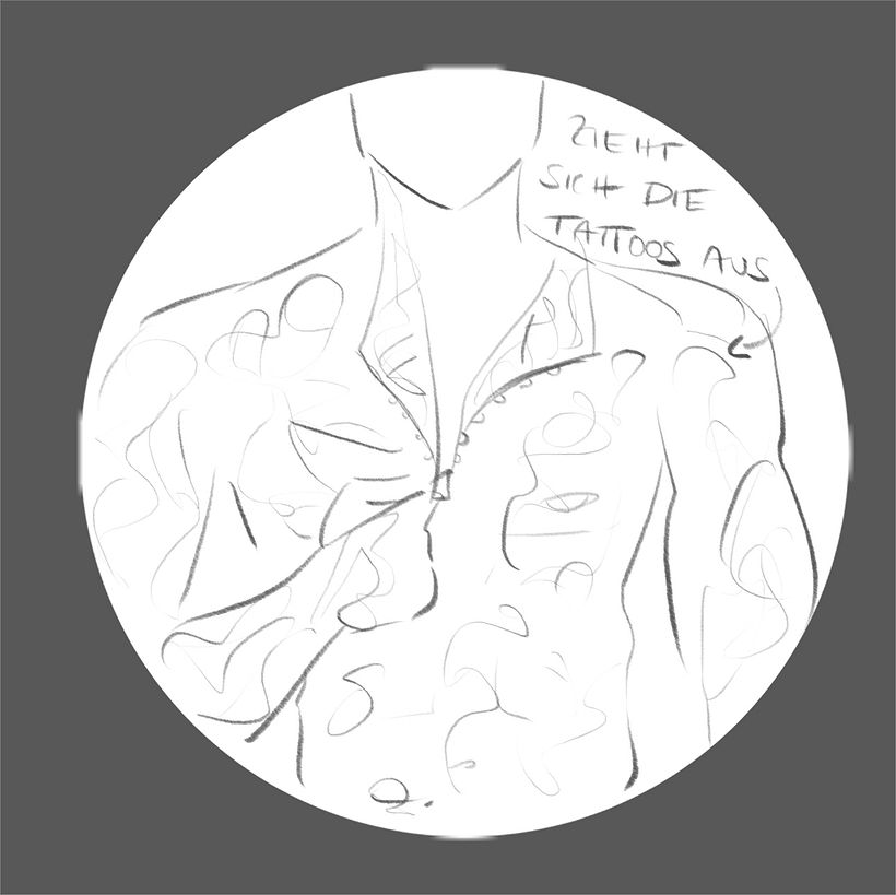 The concept of Shirt-like-tattoos. I love when illustration is that abstract.
