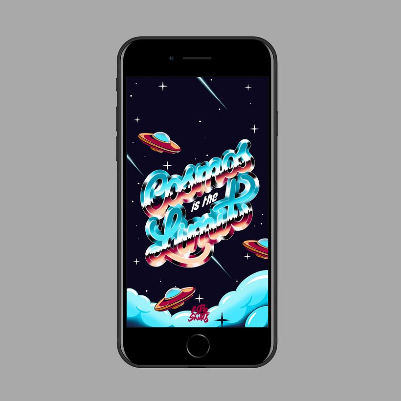 Cosmos lettering en estilo retro - Calligraphy