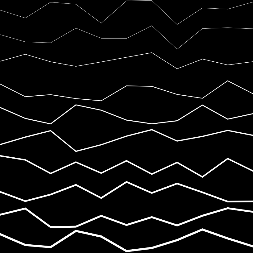 Incrementing lineWidth as lines were rendered.
