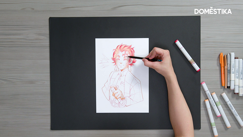 Use dry pigments to give your drawing a special finish.