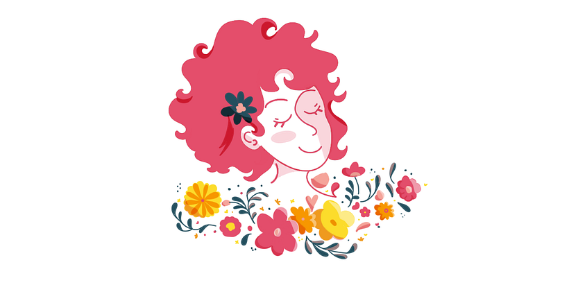 Meu projeto do curso: Retrato ilustrado com elementos botânicos 1