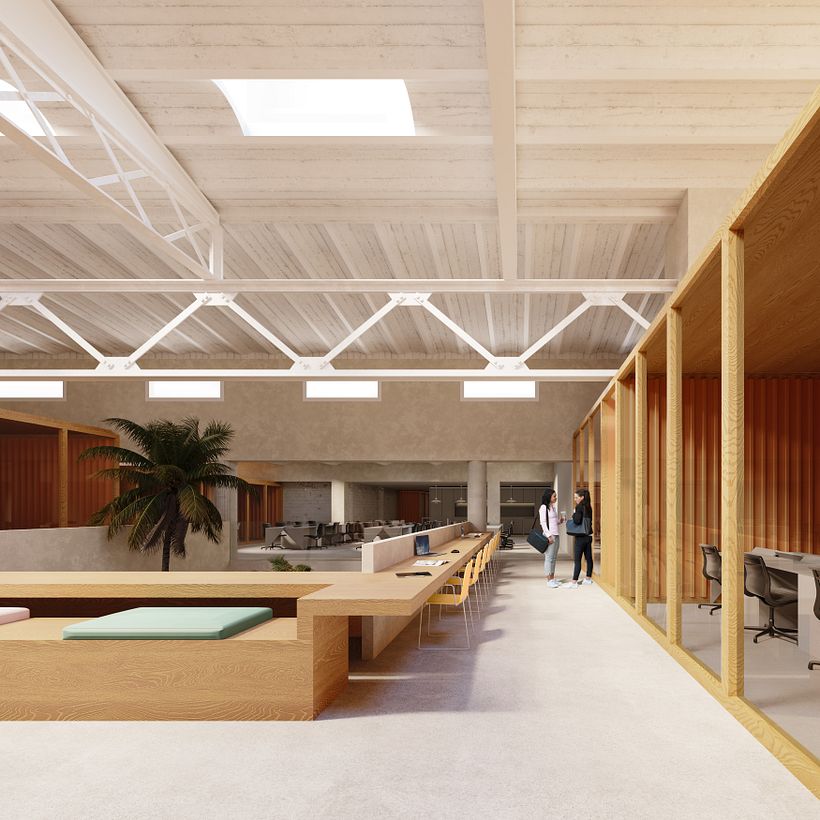 Central area Atrium. Entrance floor.