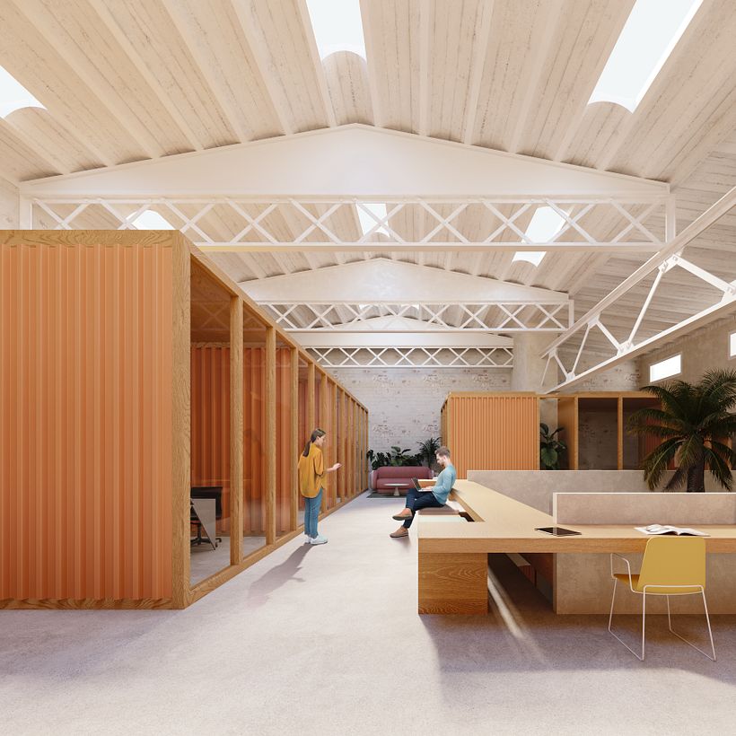Central area Atrium. Entrance floor.